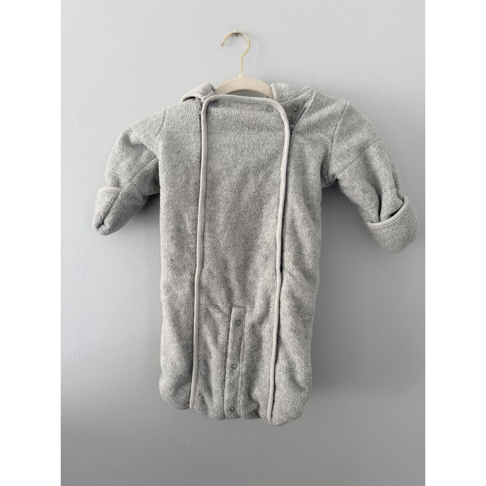 Baby Gap Gray Fleece Soft Sherpa Bear Bundler Winter Snow Suit 3-6Months
